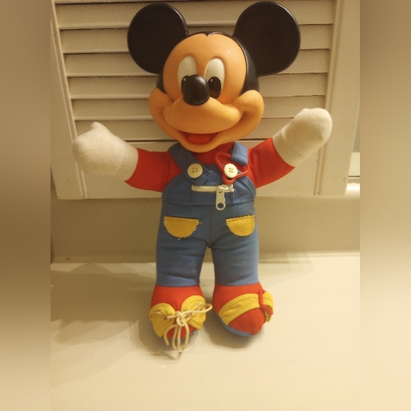 Disney Mickey Mouse Vintage Dress Me Mickey Plush 1980's - Picture 3 of 7